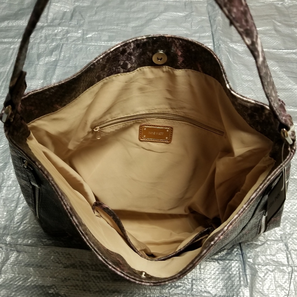 👙💫Nine West mixed print large shoulder bag with side zippers - Picture 4 of 8